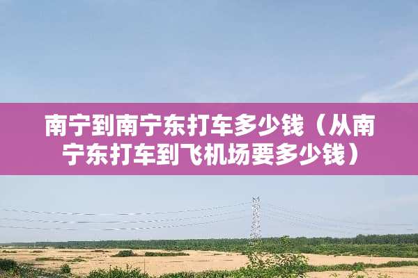 南宁到南宁东打车多少钱（从南宁东打车到飞机场要多少钱）