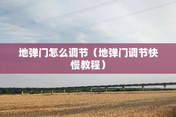 地弹门怎么调节（地弹门调节快慢教程）