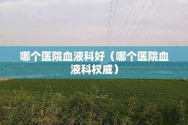 哪个医院血液科好（哪个医院血液科权威）