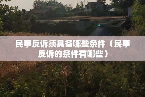 民事反诉须具备哪些条件（民事反诉的条件有哪些）