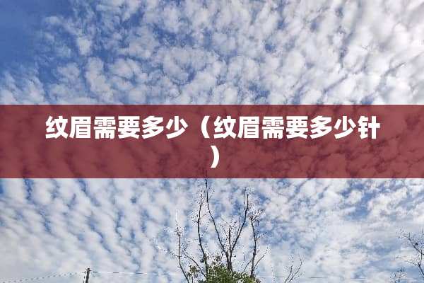 纹眉需要多少（纹眉需要多少针）