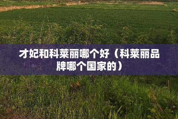 才妃和科莱丽哪个好（科莱丽品牌哪个国家的）