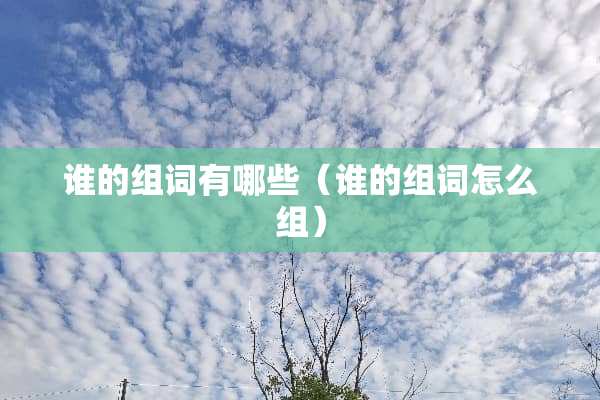 谁的组词有哪些（谁的组词怎么组）