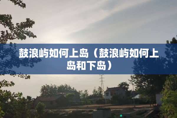 鼓浪屿如何上岛（鼓浪屿如何上岛和下岛）