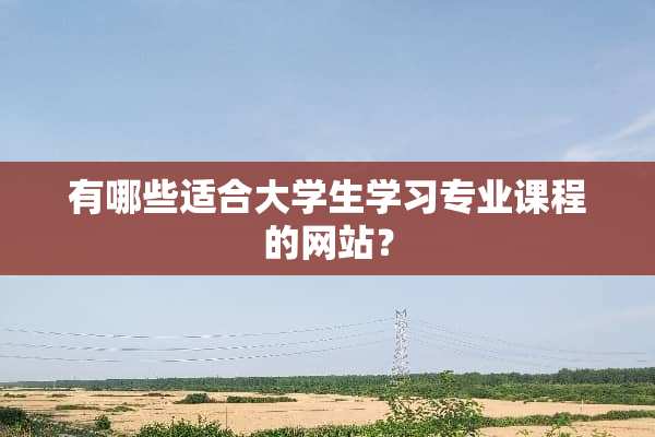 有哪些适合大学生学习专业课程的网站？
