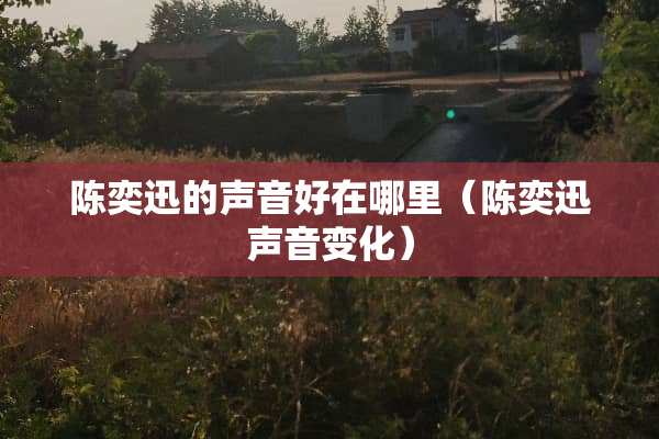 陈奕迅的声音好在哪里（陈奕迅声音变化）