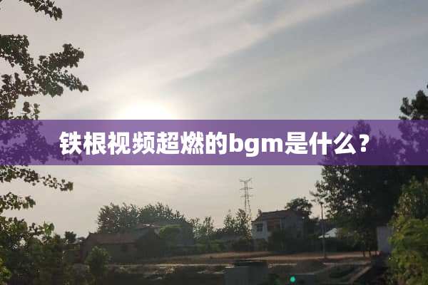 铁根视频超燃的bgm是什么？