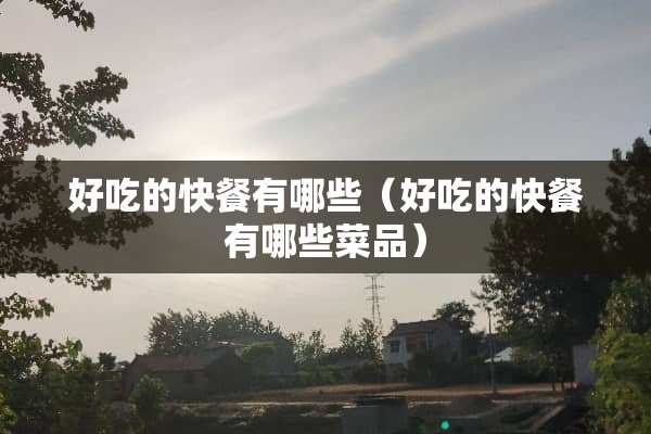 好吃的快餐有哪些（好吃的快餐有哪些菜品）
