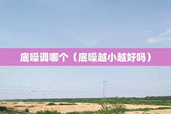 底噪调哪个（底噪越小越好吗）