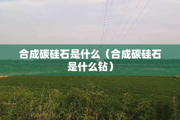 合成碳硅石是什么（合成碳硅石是什么钻）