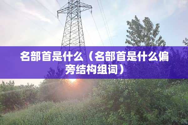 名部首是什么（名部首是什么偏旁结构组词）