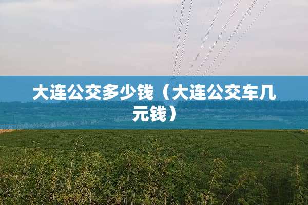 大连公交多少钱（大连公交车几元钱）