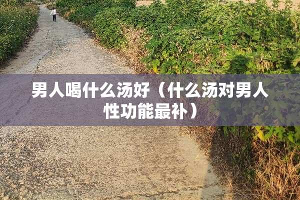 男人喝什么汤好（什么汤对男人性功能最补）