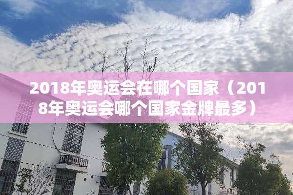 2018年奥运会在哪个国家（2018年奥运会哪个国家金牌最多）