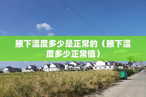 腋下温度多少是正常的（腋下温度多少正常值）