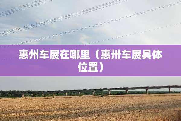 惠州车展在哪里（惠卅车展具**置）