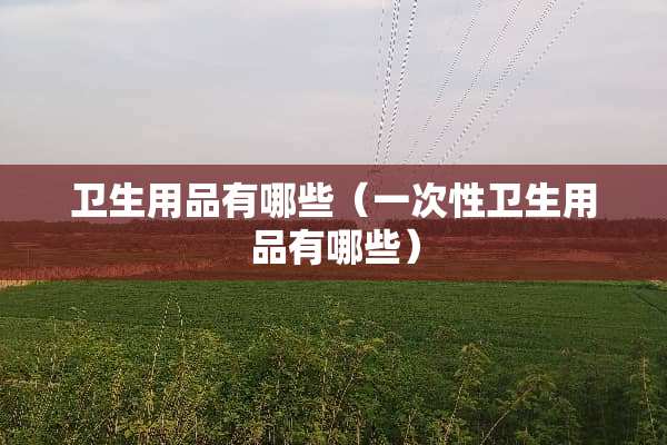 卫生用品有哪些（一次性卫生用品有哪些）