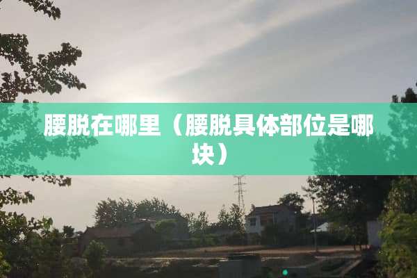 腰脱在哪里（腰脱具体部位是哪块）
