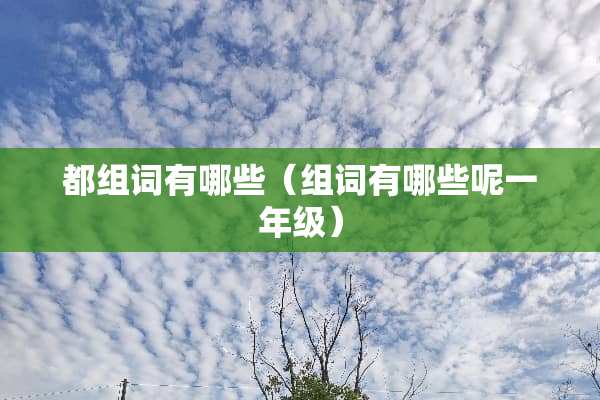 都组词有哪些（组词有哪些呢一年级）