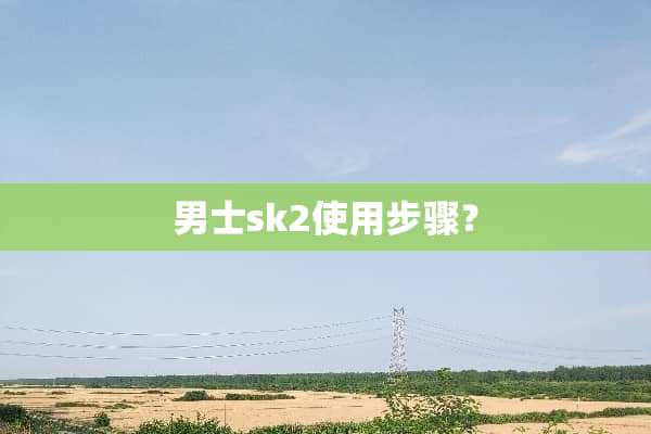男士sk2使用步骤？