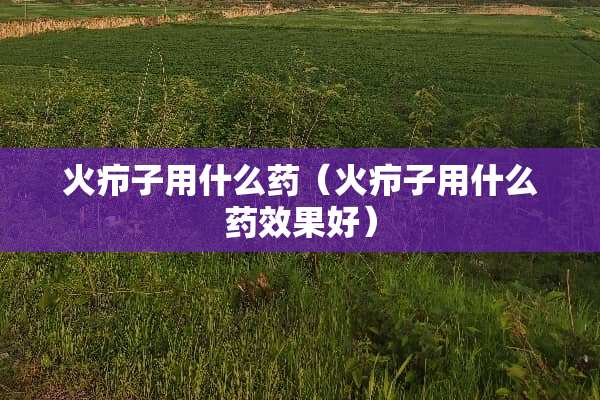 火疖子用什么药（火疖子用什么药效果好）