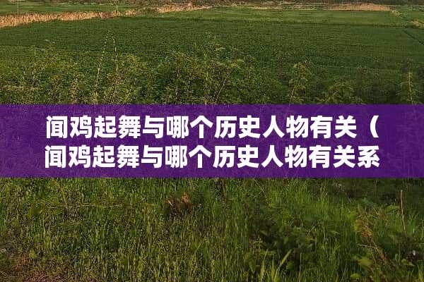 闻鸡起舞与哪个历史人物有关（闻鸡起舞与哪个历史人物有关系）