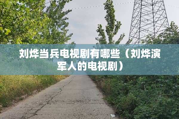 刘烨当兵电视剧有哪些（刘烨演军人的电视剧）