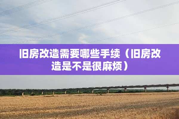 旧房改造需要哪些手续（旧房改造是不是很麻烦）
