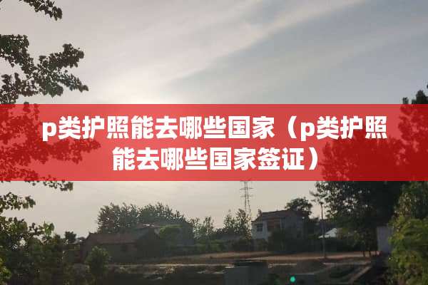 p类护照能去哪些国家（p类护照能去哪些国家签证）