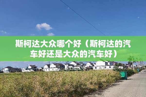 斯柯达大众哪个好（斯柯达的汽车好还是大众的汽车好）