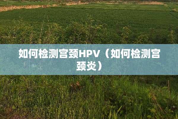如何检测宫颈HPV（如何检测宫颈炎）