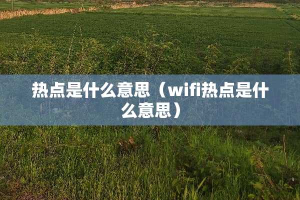 热点是什么意思（wifi热点是什么意思）