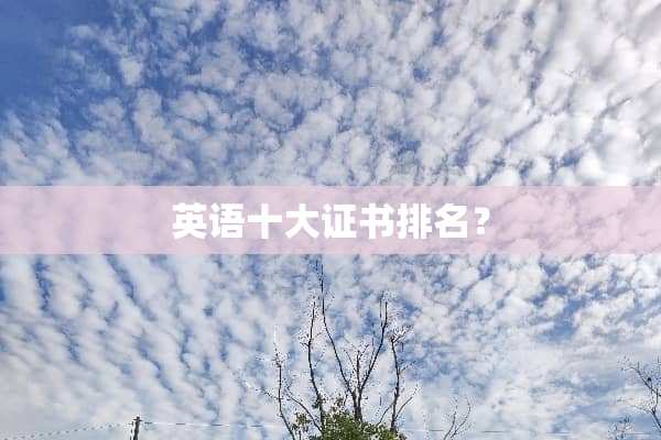 英语十大证书排名？