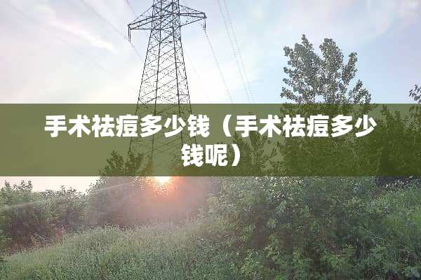 手术祛痘多少钱（手术祛痘多少钱呢）