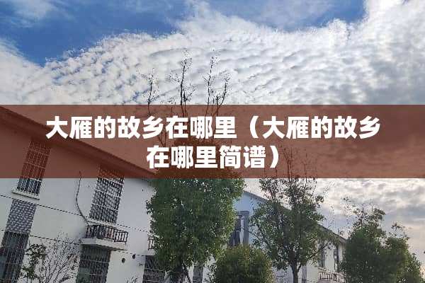 大雁的故乡在哪里（大雁的故乡在哪里简谱）