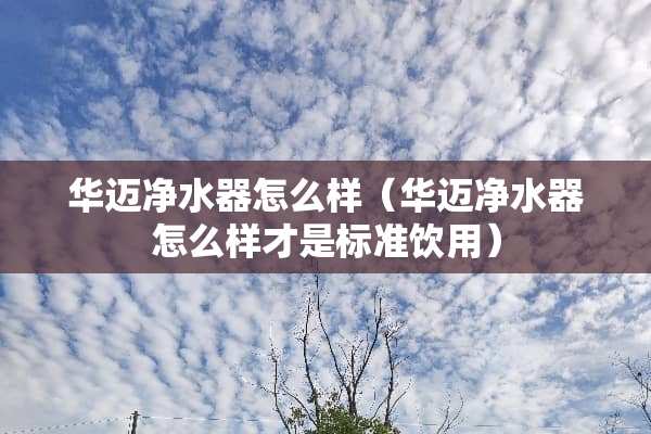 华迈***怎么样（华迈***怎么样才是标准饮用）