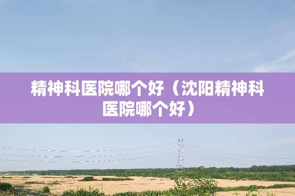 精神科医院哪个好（沈阳精神科医院哪个好）