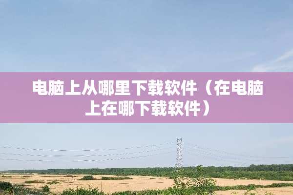 电脑上从哪里下载软件（在电脑上在哪下载软件）
