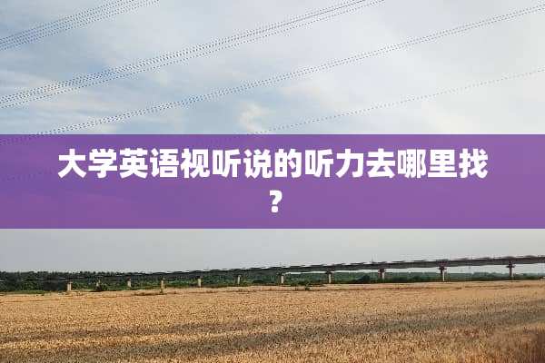 大学英语视听说的听力去***？