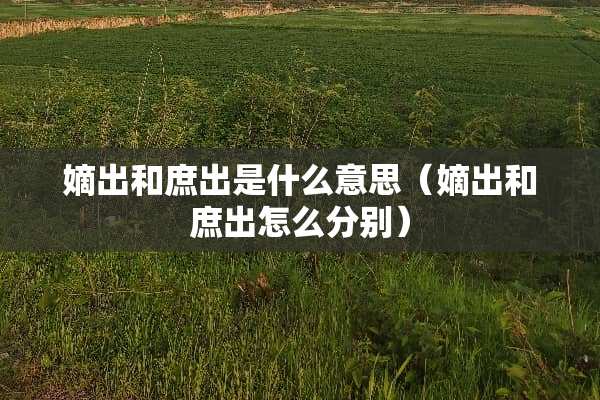 嫡出和庶出是什么意思（嫡出和庶出怎么分别）