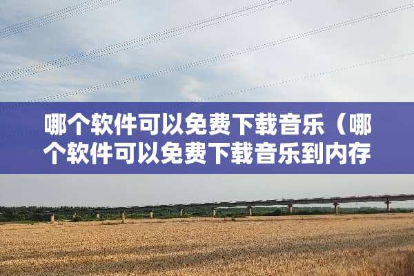 哪个软件可以免费下载音乐（哪个软件可以免费下载音乐到内存卡）