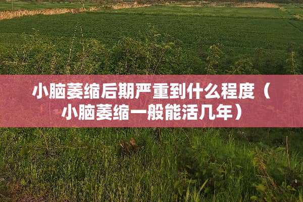 小脑萎缩后期严重到什么程度（小脑萎缩一般能活几年）