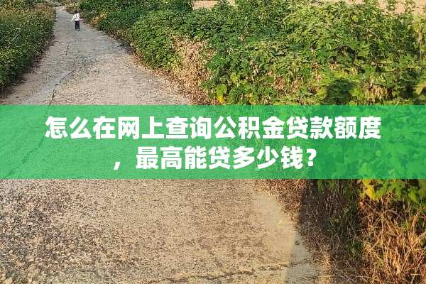 怎么在网上查询公积金贷款额度，最高能贷多少钱？