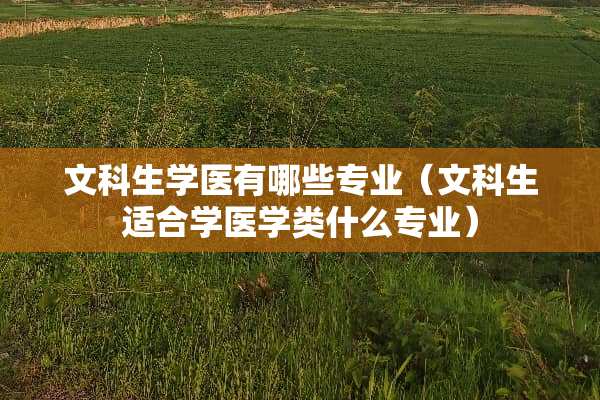 文科生学医有哪些专业（文科生适合学医学类什么专业）