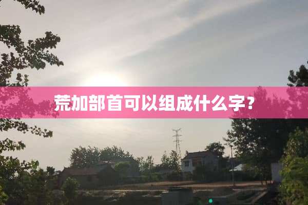 荒加部首可以组成什么字？