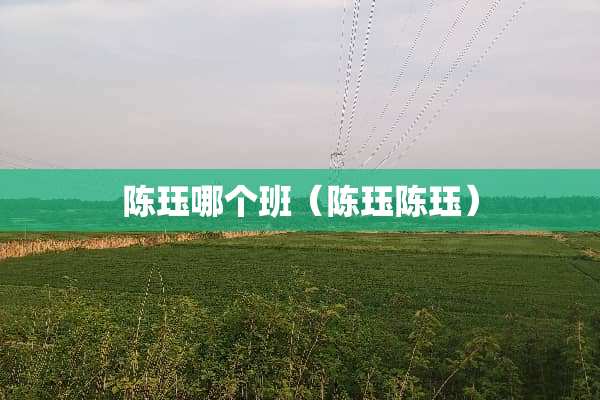 陈珏哪个班（陈珏陈珏）