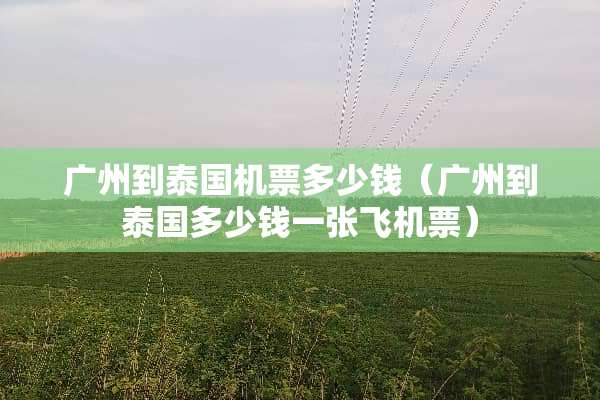 广州到泰国机票多少钱（广州到泰国多少钱一张飞机票）