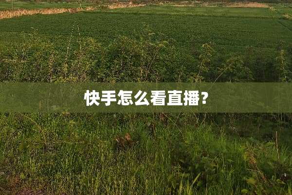 快手怎么看直播？