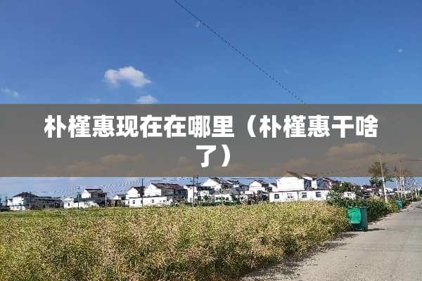 朴槿惠现在在哪里（朴槿惠干啥了）