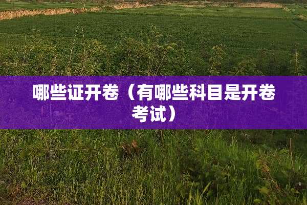 哪些证开卷（有哪些科目是开卷考试）